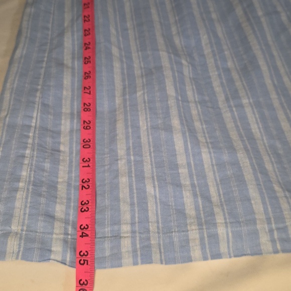 Anthropologie Light Blue Striped Boatneck Mini Dress - Picture 9 of 10